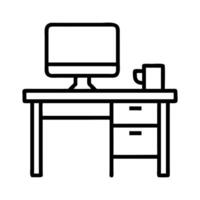 Business Workplace icon, Computer Table vector