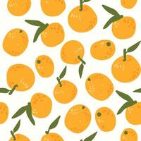 Modern abstract mandarins design with seamless Fruits pattern and unique textures, ideal for fabric, stationery, and home decor. vector