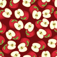 Apple pattern, fruit repeated seamless background vector