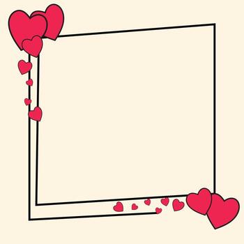 valentine frame design with heart elements. square frame vector