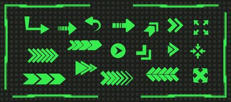 Vintage streetwear groovy arrow set design, cyber geometry rave direction element collection, retro abstract y2k shape forward graphic, futuristic acid decoration aesthetic, space trippy 90s figures vector