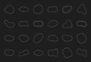 Cute liquid asymmetric circle form collection, modern irregular round element design, trendy boho random line frame symbol art, doodle abstract silhouette graphic, flat organic minimal shape set, vector