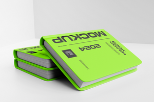 A stack of green books with the word wackadoo on them psd