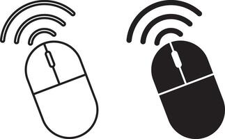 cordless or Wireless mouse icon set vector