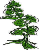 An Illustration of a green splash tree in white frame vector