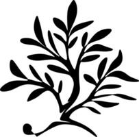 Silhouette of tree illustration in black and white frame vector