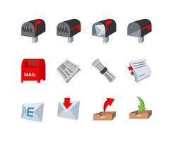 Set of different mailboxes in flat design vector