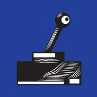 joystick icon isolated black and white gradient vector