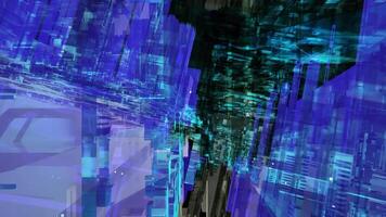 Abstract Blocks Blue Technology Blocks Background 3D Rendering video