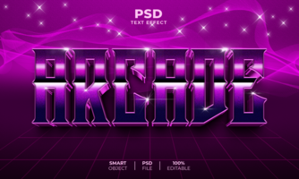 Arcade 3D editable text effect psd