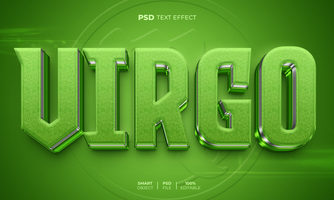Virgo 3D editable text effect psd