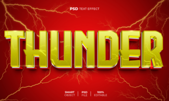Thunder 3D editable text effect psd