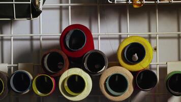 The dance of colorful rope wraps Rolls on the shelf with shadow video