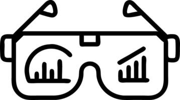 Macro shot of futuristic smart glasses displaying financial data vector
