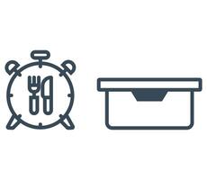 Lunch Box with editable stroke stock illustration vector