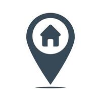 Home point location sign. House map pointer icon stock illustration vector