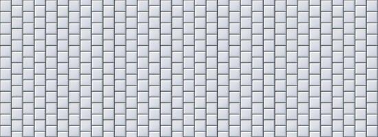 Seamless grey tile pattern. Square ceramic tiled texture for bathroom wall, kitchen floor, pool surface. Repeating gray mosaic grid background. Repeated light brick wallpaper. vector