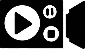Clean Black Record Icon with No Background vector