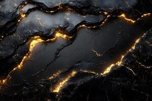 Abstract Dark Marble with Golden Veins - Luxurious Texture for Design and Print photo