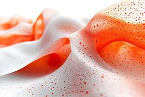 Abstract Fluid Art with Dynamic Red and White Waves for Modern Design photo