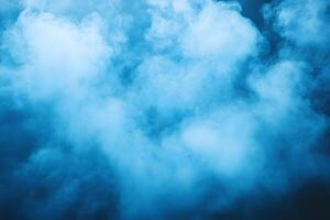 Mysterious Blue Smoke Cloud in Motion - Ideal for Abstract Background Design photo
