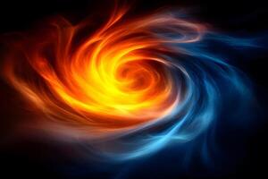 Fiery and Cool Dynamic Swirl - Abstract Energy Art for Design photo