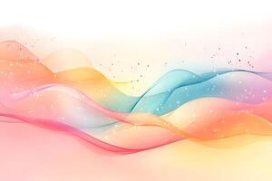 Abstract Pastel Waves with Sparkles for Creative Design and Backgrounds, Generative photo