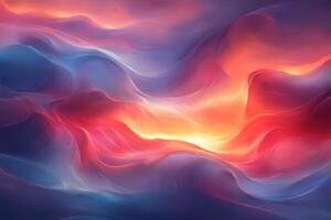 Abstract Dreamy Landscape with Vibrant Colors and Smooth Textures for Artistic Design, Generative photo