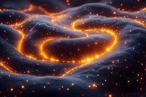Glowing Cosmic Pathways Abstract Futuristic Landscape for Digital Art and Design, Generative photo