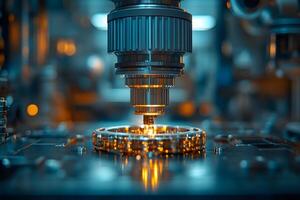 Advanced CNC Machine Precision Manufacturing in High-Tech Industrial Setting photo