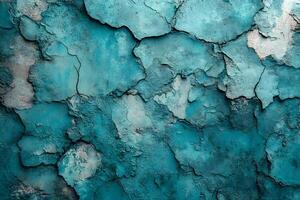 Abstract Textured Blue Wall Peeling Paint for Design and Backgrounds photo