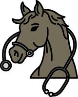 A horse with a stethoscope on its head vector