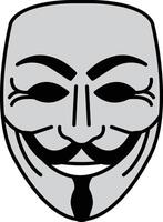 A man with a mask on his face with a smile on his face vector
