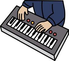 A man is playing a keyboard vector