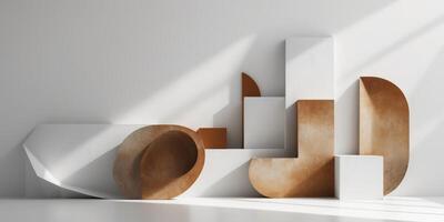 Abstract Geometric Design With Earthy Tones And Textured Shapes photo