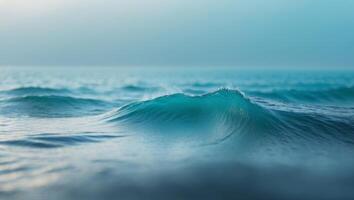 This image shows a close up view of a vast blue ocean with waves. photo