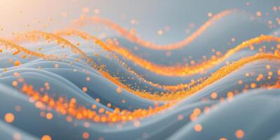 resumen brillante ola antecedentes con naranja y oro partículas foto