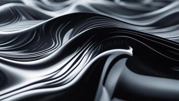 Abstract black glossy texture with smooth waves. photo