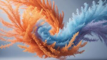 Abstract Orange And Blue Particle Wave Abstract. photo