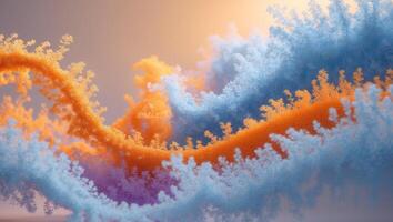 Abstract Orange And Blue Particle Wave Abstract photo