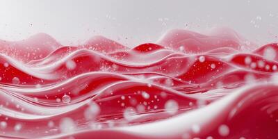Abstract Close up of Red Liquid with Gentle Waves and Bubbles photo
