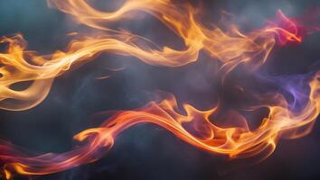 Abstract fire swirl with dynamic light effect. photo