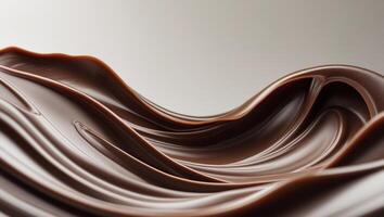 Smooth and Rich Melted Chocolate Flowing in Luxurious Waves Creating a Delightful Texture photo