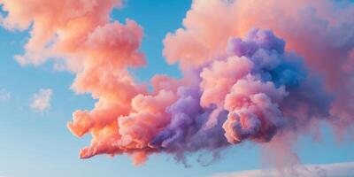 Vibrant Clouds of Colored Smoke Billowing in the Sky photo