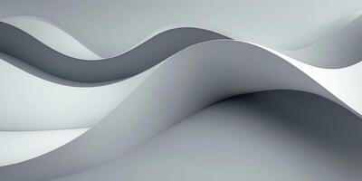 Elegant Gray and White Abstract Wavy Curves Background. photo