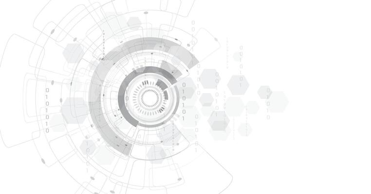 Digital electric circuit circle on a white background .