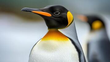 Majestic King Penguin Close Up Portrait Antarctic Wildlife Bird Photography photo