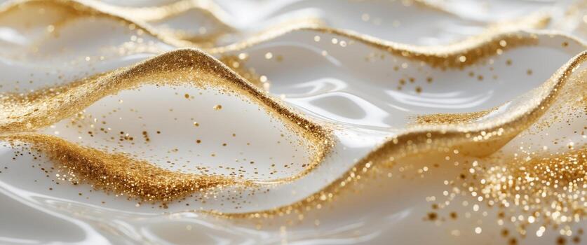 resumen arremolinándose oro Brillantina y blanco líquido textura antecedentes foto