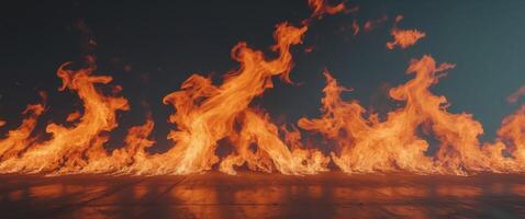 Vivid fiery flames create a dynamic and intense background photo