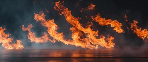 Vivid fiery flames create a dynamic and intense background. photo